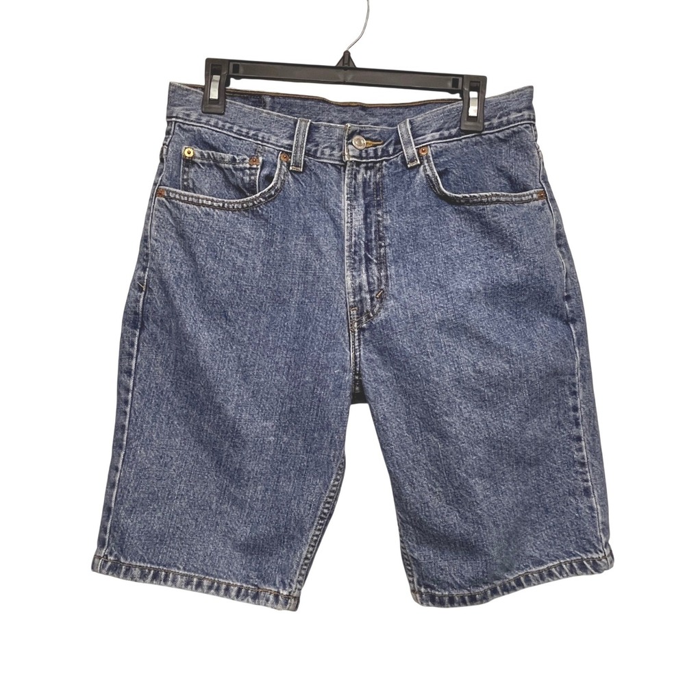 Levis 505 Regular Fit Denim Shorts Mens 32 Blue Cotton Jorts Y2K Brocore